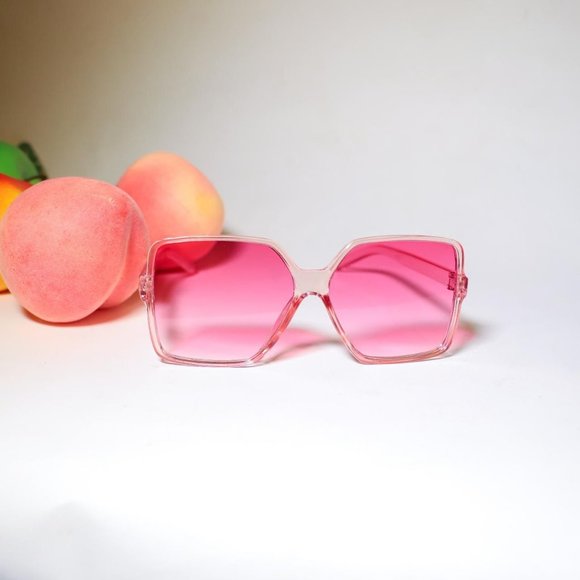 Women If You Love Color Snatch up these Semi Rimmed Design Pink Sunglasses - Picture 3 of 3